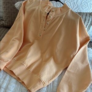 Calia Peach Button-Up Sweatshirt